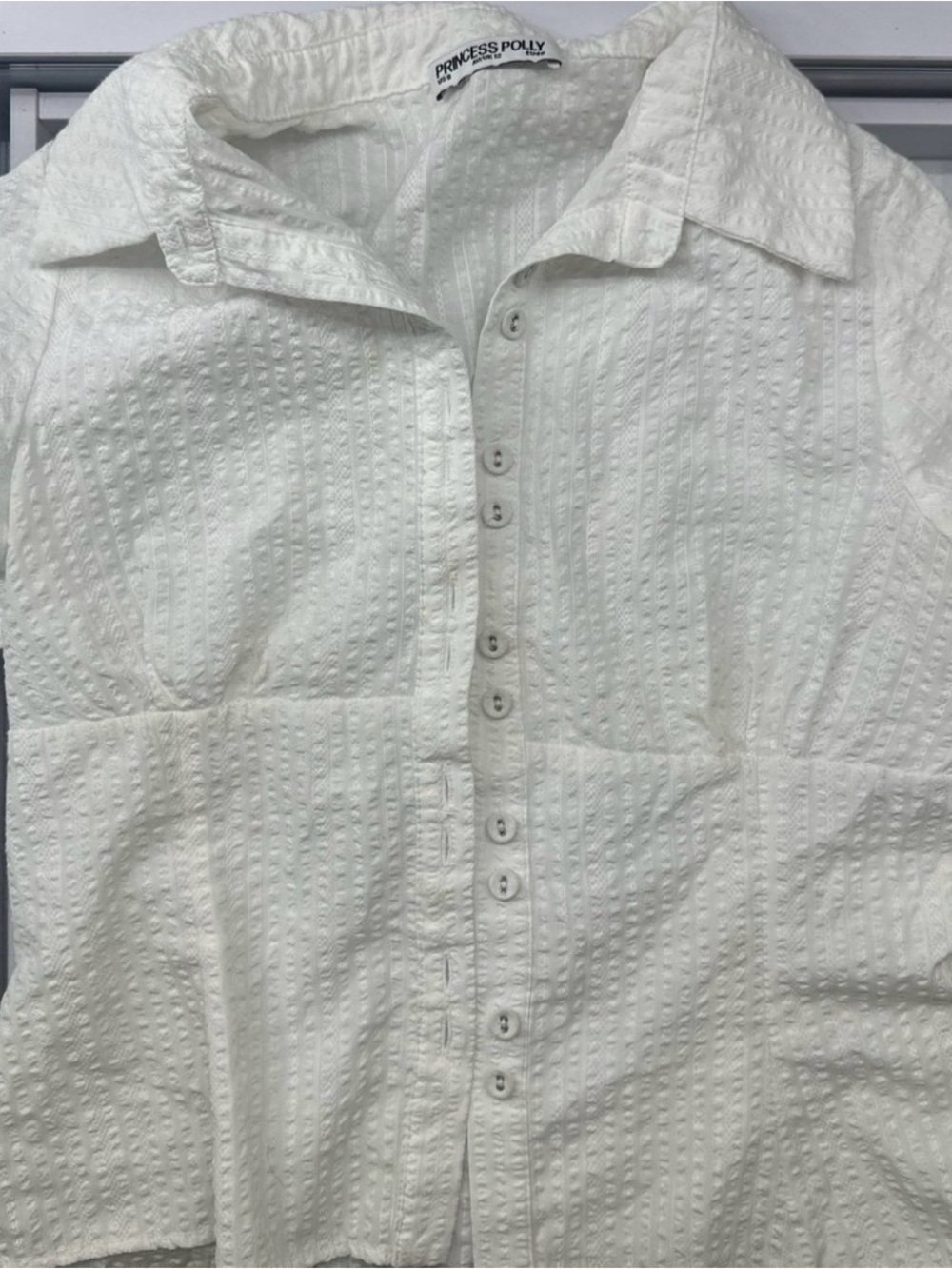 Princess Polly Formal White Blouse (Ready To Ship)
